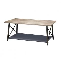 45 .7" Brown Rectangle Wood Coffee Table with Pet Mat by Wateday