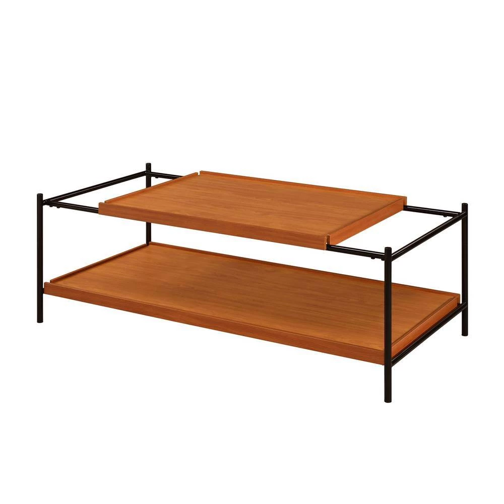 48 in. Brown Rectangle Wood Coffee Table with Metal Frame by Wateday 2 48 in. Brown Rectangle Wood Coffee Table with Metal Frame by Wateday - Image 2