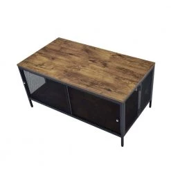 41 " Brown Rectangle Wood Coffee Table with Metal Mesh Base by Wateday -Wateday Sales Store brown wateday coffee tables yj yuki9595675 c3 1000