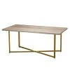 45.6 in. L Brown Rectangle Wood Coffee Table with Metal Legs by Wateday