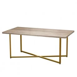 45.6 in. L Brown Rectangle Wood Coffee Table with Metal Legs by Wateday