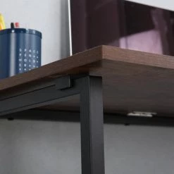 17.7 in. Rectangular Brown Wood Foldable Computer Desk with Metal Frame by Wateday -Wateday Sales Store brown wateday computer desks yj yuki9595717 1f 1000