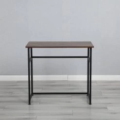 17.7 in. Rectangular Brown Wood Foldable Computer Desk with Metal Frame by Wateday -Wateday Sales Store brown wateday computer desks yj yuki9595717 77 1000