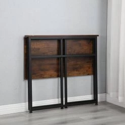 17.7 in. Rectangular Brown Wood Foldable Computer Desk with Metal Frame by Wateday -Wateday Sales Store brown wateday computer desks yj yuki9595717 c3 1000