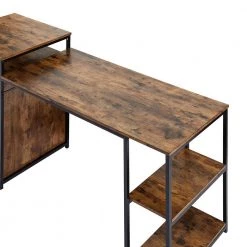 23.6 in. Rectangular Brown Wood Computer Desk with Storage Shelf, CPU Storage Space and Printer Stand by Wateday 11 23.6 in. Rectangular Brown Wood Computer Desk with Storage Shelf, CPU Storage Space and Printer Stand by Wateday -Wateday Sales Store brown wateday computer desks yj yuki9595737 4f 1000