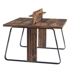 47.2 in. Square Brown Wood Computer Desk for 2-People by Wateday -Wateday Sales Store brown wateday computer desks yj yuki9595743 77 1000