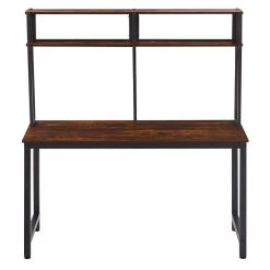 23.6 in. Rectangular Brown Wood Computer Desk with Hutch and Shelves by Wateday -Wateday Sales Store brown wateday computer desks yj yuki9595747 77 1000