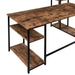 35.4 in. Rectangular Brown Wood Computer Desk with Bookshelf and Storage Space by Wateday -Wateday Sales Store brown wateday computer desks yj yuki9595752 c3 1000