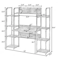 19.9 in. Rectangular Brown Wood Computer Desk with Storage Bookshelf by Wateday 10 19.9 in. Rectangular Brown Wood Computer Desk with Storage Bookshelf by Wateday -Wateday Sales Store brown wateday computer desks yj yuki9595753 4f 1000