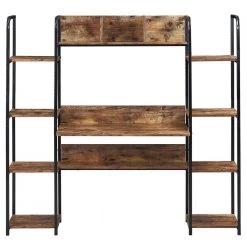 19.9 in. Rectangular Brown Wood Computer Desk with Storage Bookshelf by Wateday 8 19.9 in. Rectangular Brown Wood Computer Desk with Storage Bookshelf by Wateday -Wateday Sales Store brown wateday computer desks yj yuki9595753 77 1000