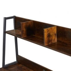 23.62 in. Rectangular Brown Wood 2-Drawer Computer Desk with Hutch/Bookshelf by Wateday -Wateday Sales Store brown wateday computer desks yj yuki9595760 44 1000