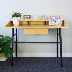 21.7 in. Rectangular Brown Wood Computer Desk with Printer Monitor Shelf by Wateday -Wateday Sales Store brown wateday computer desks yj yuki9595776 31 1000