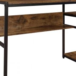 23.6 in. Rectangular Brown Wood Computer Desk with 2-Tier Bookshelf by Wateday -Wateday Sales Store brown wateday computer desks yj yuki9595793 4f 1000