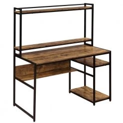 23.6 in. Rectangular Brown Wood Computer Desk with 2-Tier Bookshelf by Wateday -Wateday Sales Store brown wateday computer desks yj yuki9595793 77 1000