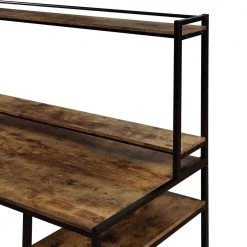 23.6 in. Rectangular Brown Wood Computer Desk with 2-Tier Bookshelf by Wateday -Wateday Sales Store brown wateday computer desks yj yuki9595793 c3 1000