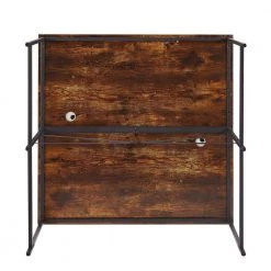 47 in. Square Brown Wood Double Workstation Computer Desk with Monitor Shelf by Wateday -Wateday Sales Store brown wateday computer desks yj yuki9595796 4f 1000