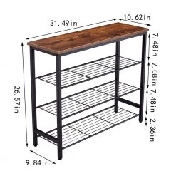 Brown Storage Bench with 4-Tier 10.53 in. H x 12.48 in. W x 3.90 in. D by Wateday -Wateday Sales Store brown wateday dining benches yj yuki9595977 1f 1000