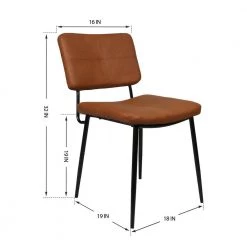 Vintage Brown PU Leather Upholstered Dining Chairs (Set of 2) by Wateday 12 Vintage Brown PU Leather Upholstered Dining Chairs (Set of 2) by Wateday -Wateday Sales Store brown wateday dining chairs yj usacdc001bn 1f 1000