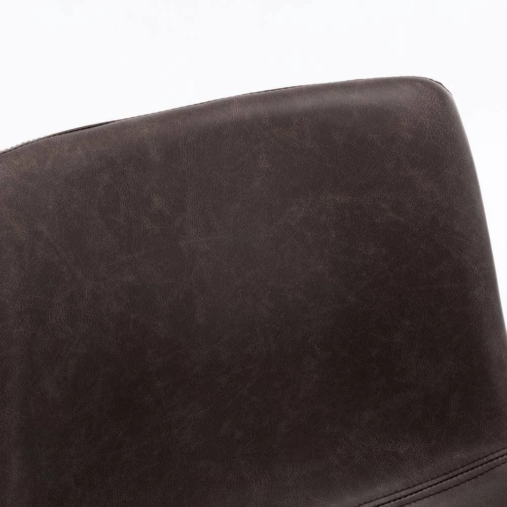 Brown PU Leather Armless Dining Side Chairs (Set of 2) by Wateday 5 Brown PU Leather Armless Dining Side Chairs (Set of 2) by Wateday - Image 5