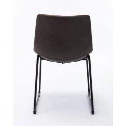 Brown PU Leather Armless Dining Side Chairs (Set of 2) by Wateday 11 Brown PU Leather Armless Dining Side Chairs (Set of 2) by Wateday -Wateday Sales Store brown wateday dining chairs yj yuki9596036 4f 1000