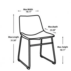 Brown PU Leather Armless Dining Side Chairs (Set of 2) by Wateday 14 Brown PU Leather Armless Dining Side Chairs (Set of 2) by Wateday -Wateday Sales Store brown wateday dining chairs yj yuki9596036 fa 1000