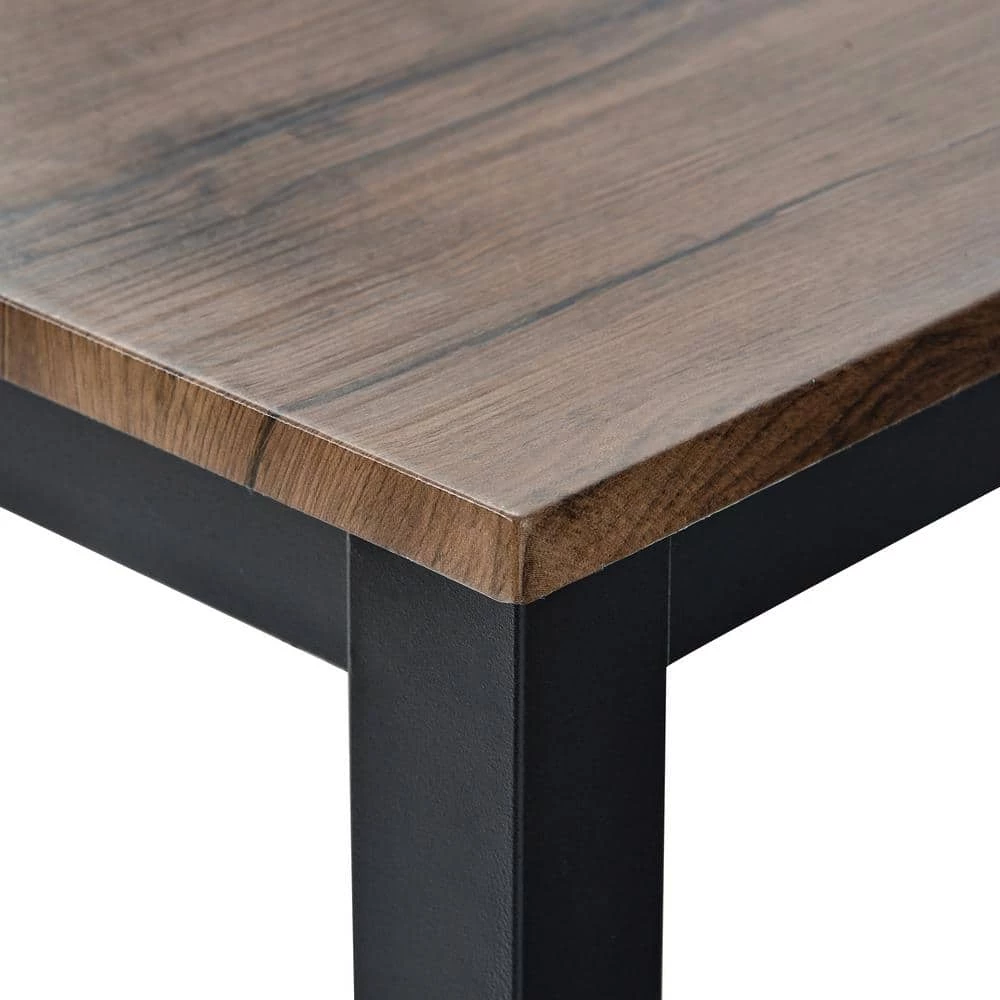 5-Piece Rectangular Wood Top Brown Dining Table Set by Wateday 4 5-Piece Rectangular Wood Top Brown Dining Table Set by Wateday - Image 4