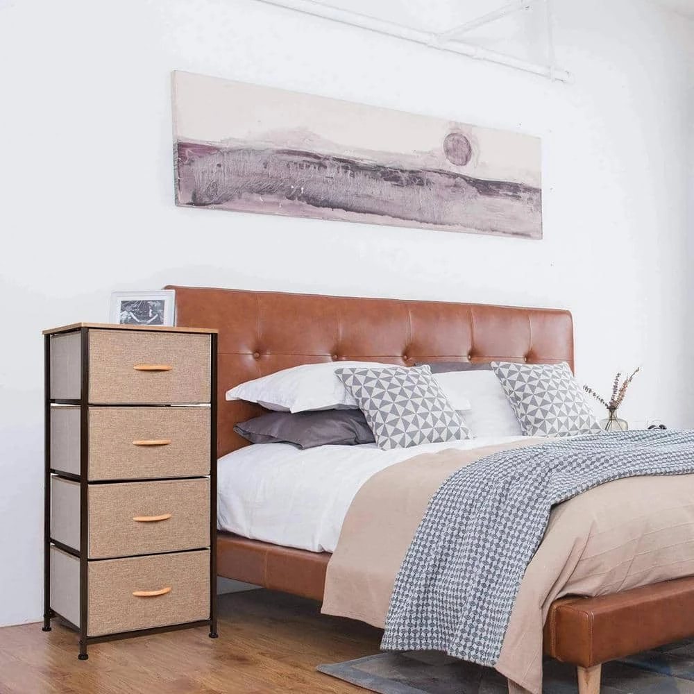 4-Drawer Brown Dresser Storage Tower (37 in. H x 17.75 in. W x 12 in. D) by Wateday 6 4-Drawer Brown Dresser Storage Tower (37 in. H x 17.75 in. W x 12 in. D) by Wateday - Image 6