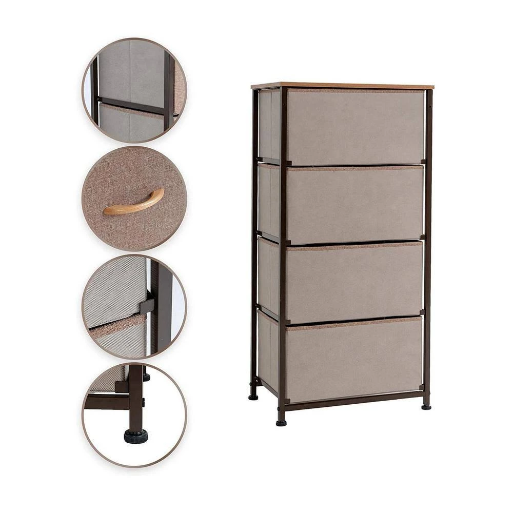 4-Drawer Brown Dresser Storage Tower (37 in. H x 17.75 in. W x 12 in. D) by Wateday 4 4-Drawer Brown Dresser Storage Tower (37 in. H x 17.75 in. W x 12 in. D) by Wateday - Image 4