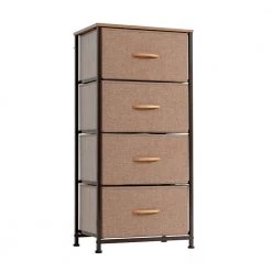 4-Drawer Brown Dresser Storage Tower (37 in. H x 17.75 in. W x 12 in. D) by Wateday