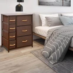 7-Drawer Brown Dresser Storage Tower (27.17 in. H x 25 in. W x 11.81 in. D) by Wateday -Wateday Sales Store brown wateday dressers yj yuki9596740 31 1000