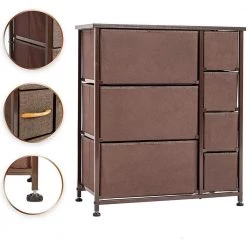 7-Drawer Brown Dresser Storage Tower (27.17 in. H x 25 in. W x 11.81 in. D) by Wateday -Wateday Sales Store brown wateday dressers yj yuki9596740 4f 1000