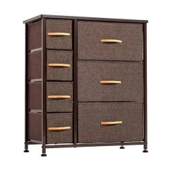7-Drawer Brown Dresser Storage Tower (27.17 in. H x 25 in. W x 11.81 in. D) by Wateday