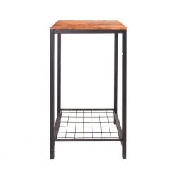 12 in. Brown Short Rectangle Wood End Table with Storage Shelf by Wateday