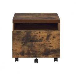 Brown File Cabine with Drawer and Casters by Wateday
