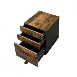 Brown File Cabine with 3-Drawers and Casters by Wateday -Wateday Sales Store brown wateday file cabinets yj yuki9596613 77 1000