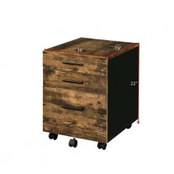 Brown File Cabine with 3-Drawers and Casters by Wateday -Wateday Sales Store brown wateday file cabinets yj yuki9596613 c3 1000