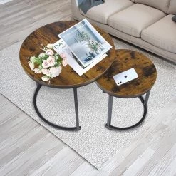 26.62 in. Brown Small Round Wood Nest Coffee Table with 2 Pieces by Wateday 7 26.62 in. Brown Small Round Wood Nest Coffee Table with 2 Pieces by Wateday -Wateday Sales Store brown wateday nesting tables yj yuki9596171 c3 1000