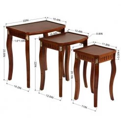 22 in. Brown Short Rectangular Wood Nesting Side Table with 3-Piece by Wateday 12 22 in. Brown Short Rectangular Wood Nesting Side Table with 3-Piece by Wateday -Wateday Sales Store brown wateday nesting tables yj yuki9596505 44 1000