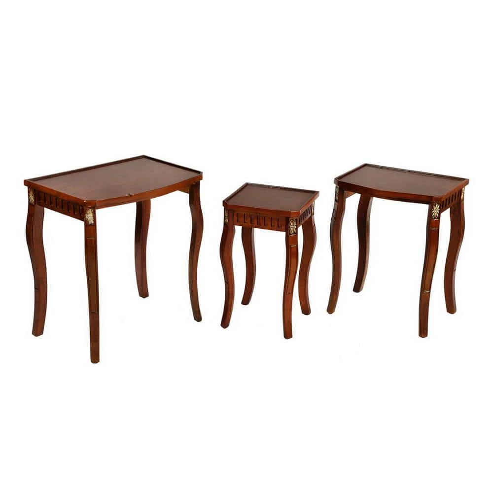 22 in. Brown Short Rectangular Wood Nesting Side Table with 3-Piece by Wateday 1 22 in. Brown Short Rectangular Wood Nesting Side Table with 3-Piece by Wateday