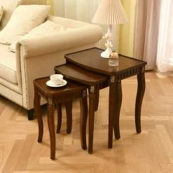 22 in. Brown Short Rectangular Wood Nesting Side Table with 3-Piece by Wateday 9 22 in. Brown Short Rectangular Wood Nesting Side Table with 3-Piece by Wateday -Wateday Sales Store brown wateday nesting tables yj yuki9596505 c3 1000