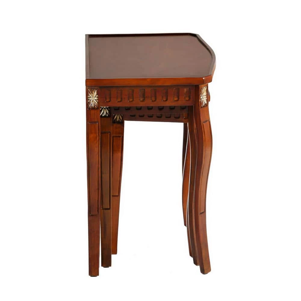 22 in. Brown Short Rectangular Wood Nesting Side Table with 3-Piece by Wateday 2 22 in. Brown Short Rectangular Wood Nesting Side Table with 3-Piece by Wateday - Image 2