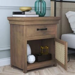 1-Drawer Brown Nightstand, 27.3"H x 15.7"W x 24"L by Wateday 13 1-Drawer Brown Nightstand, 27.3"H x 15.7"W x 24"L by Wateday -Wateday Sales Store brown wateday nightstands yj yuki9595416 31 1000