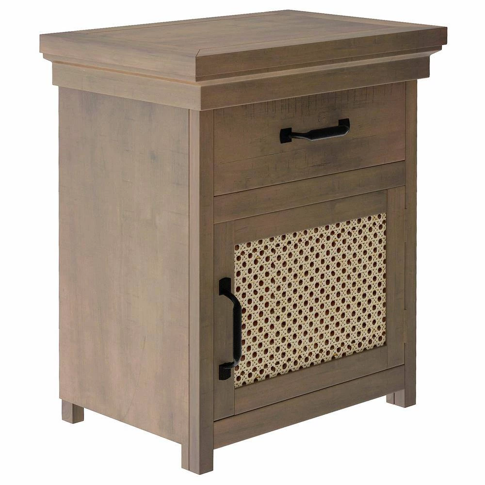 1-Drawer Brown Nightstand, 27.3"H x 15.7"W x 24"L by Wateday 4 1-Drawer Brown Nightstand, 27.3"H x 15.7"W x 24"L by Wateday - Image 4