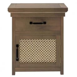 1-Drawer Brown Nightstand, 27.3"H x 15.7"W x 24"L by Wateday