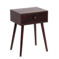 1-Drawer Brown Nightstand, 21.85 in. H x 15.75 in. W x 11.81 in. D by Wateday