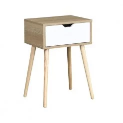1-Drawer Brown Nightstand 23.60 in. H x 11.80 in. W x 15.70 in. D by Wateday