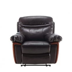Brown PU Leather Massage Recliner with Heating and Massage Vibrating Function by Wateday