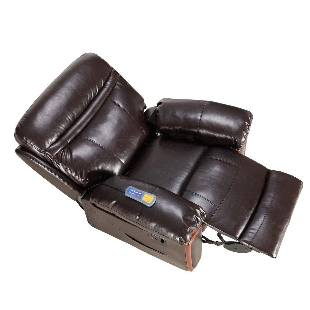 Brown PU Leather Massage Recliner with Heating and Massage Vibrating Function by Wateday 3 Brown PU Leather Massage Recliner with Heating and Massage Vibrating Function by Wateday - Image 3