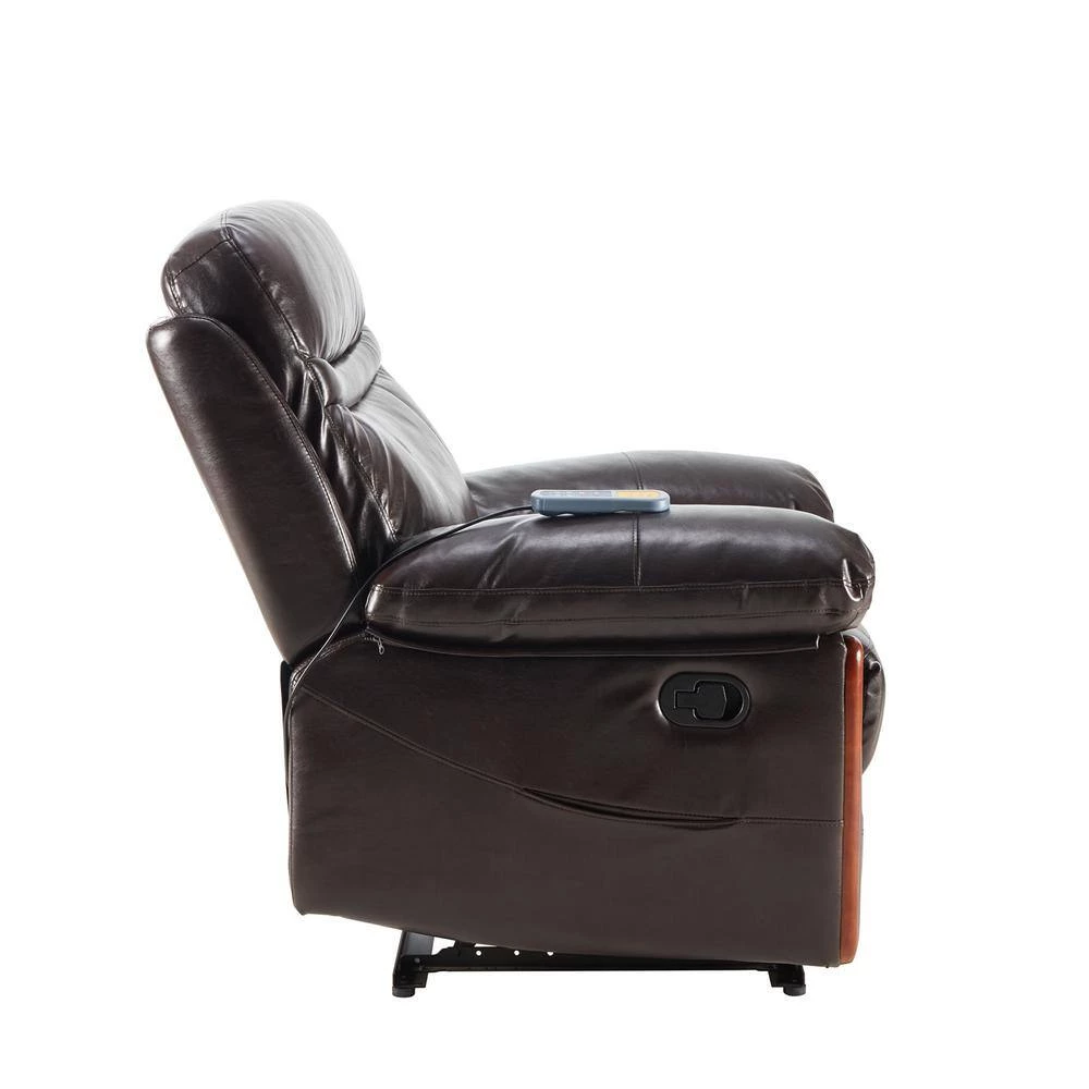 Brown PU Leather Massage Recliner with Heating and Massage Vibrating Function by Wateday 2 Brown PU Leather Massage Recliner with Heating and Massage Vibrating Function by Wateday - Image 2