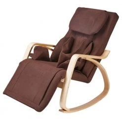 Brown Linen Relax Rocking Recliner with Cotton Fabric Cushion by Wateday
